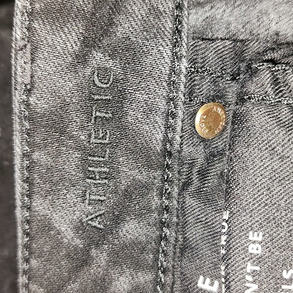 American Eagle Men Black Cozy Airflex+ Athletic Fit Distressed Jeans Size 31X30* - Picture 5 of 8